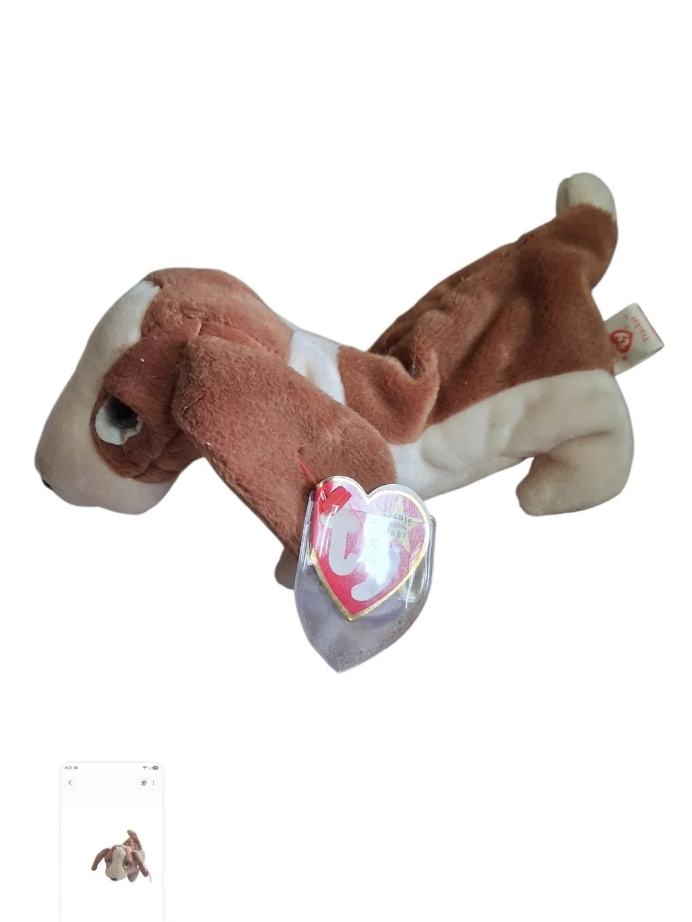 Ty Plush Dog Toy in Brown and Cream - Soft Puppy